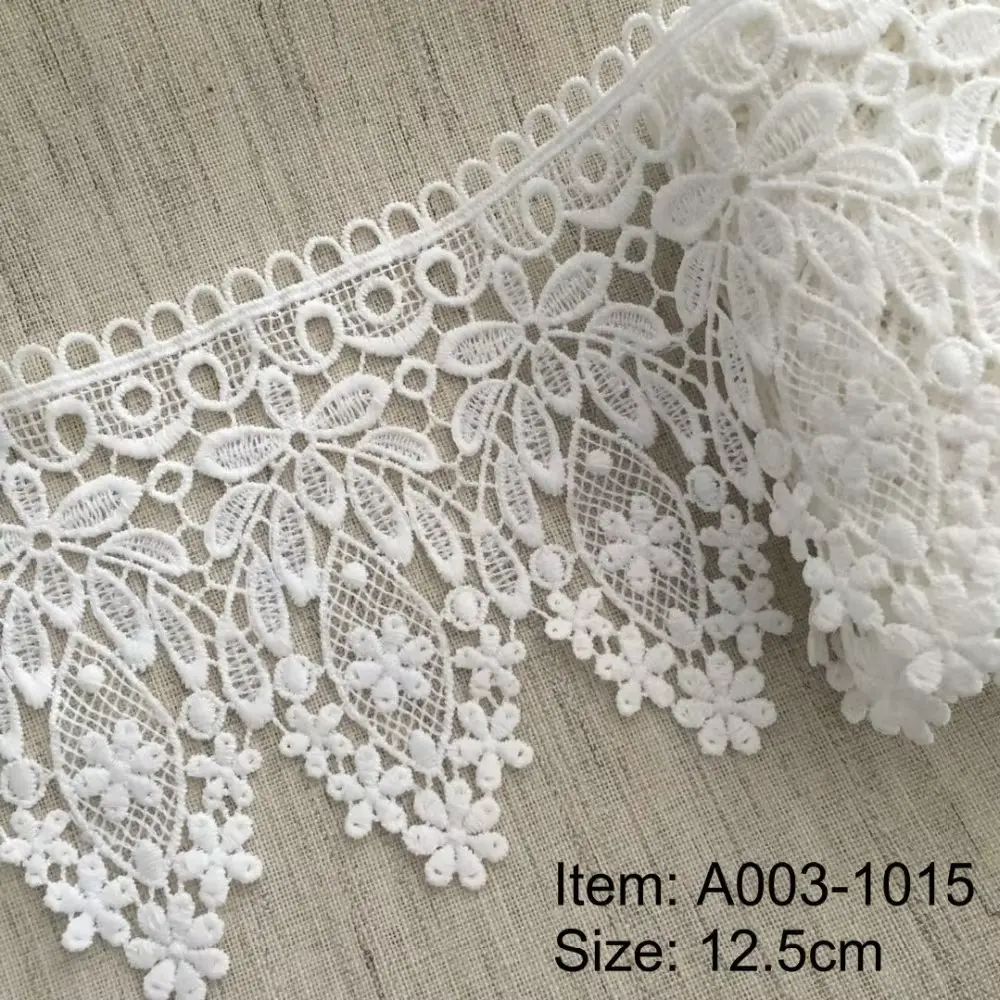 Customizable Fashionable White Milk Silk Embroidered Lace Clothing Accessories