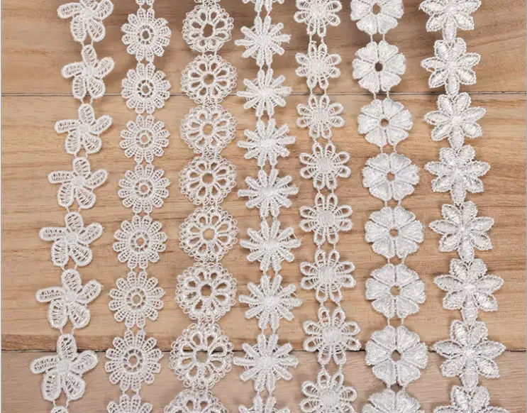 Customizable Fashionable White Milk Silk Embroidered Lace Clothing Accessories