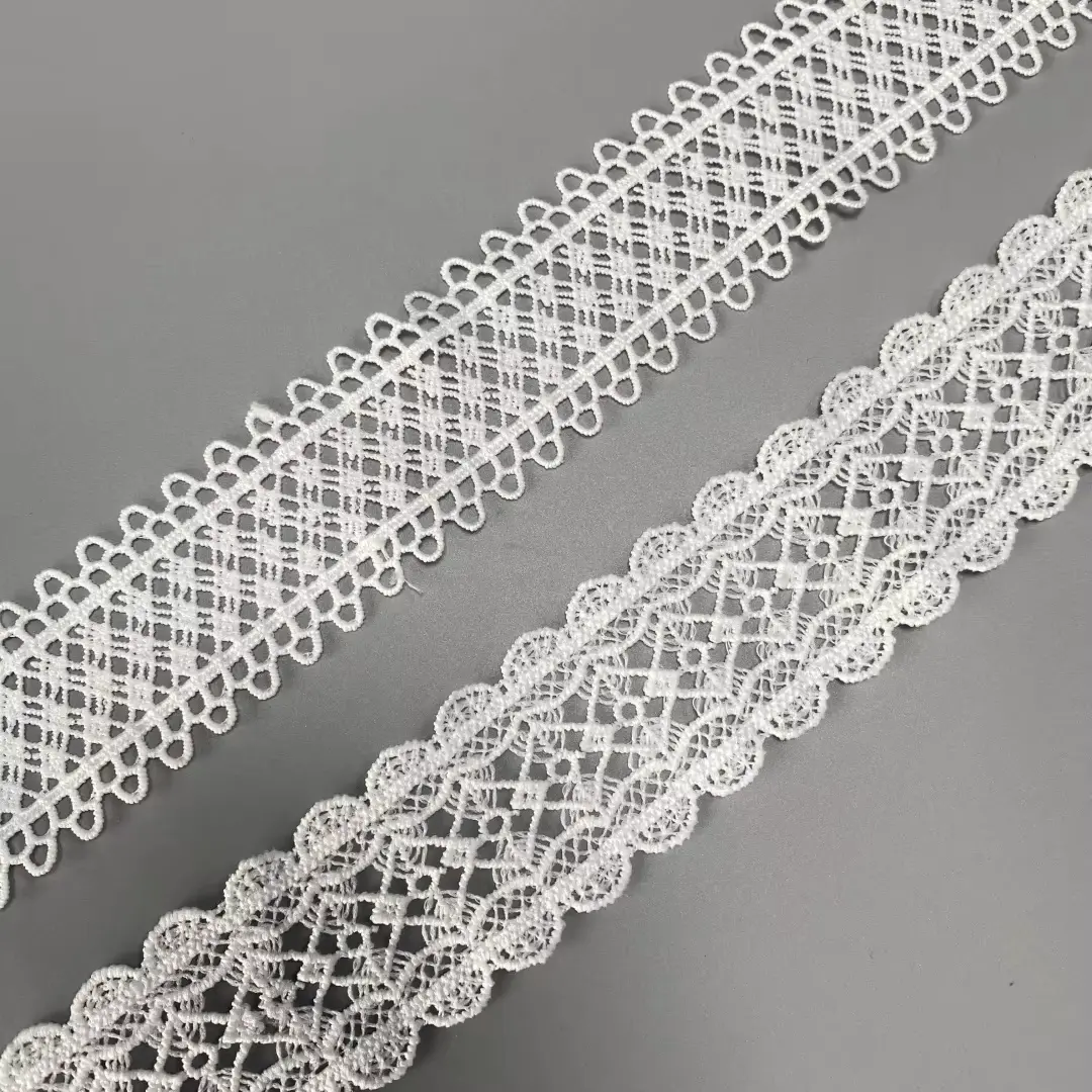 Customized White Milk Silk Embroidery Lace Vintage Chemical Lace For Wedding Dresses Shoes And Other Clothing Accessories