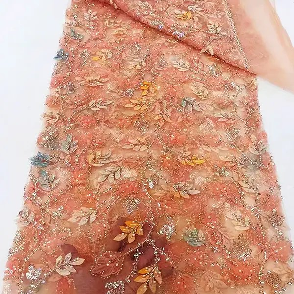 Πολυτελή 3D κέντημα sequin lace υφάσματα Λειτουργικό ύφασμα δαντέλας