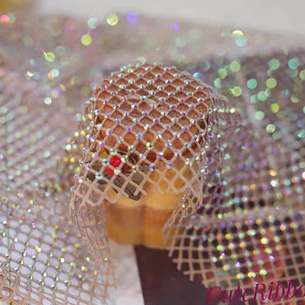 Πανί Rhinestone Mesh Ελαστικό ύφασμα